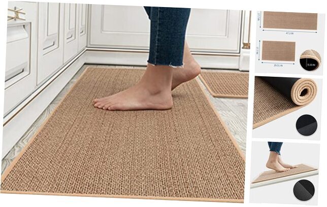 2 PCS Kitchen-Rugs Washable, Non-Slip Kitchen-Mat for Floor, Absorbent