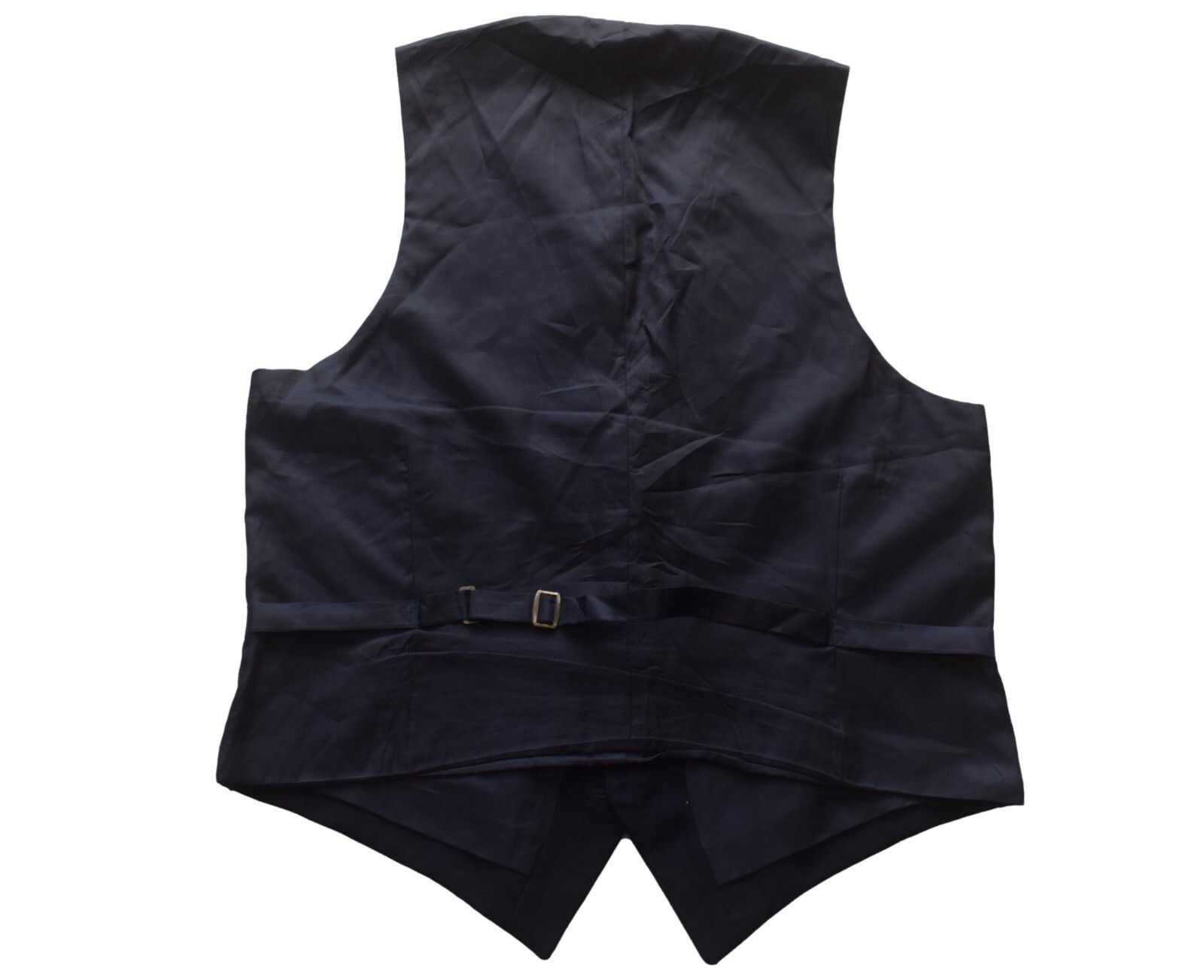 Mens Vintage Waistcoat 70s 80s Dark Blue Wool Retro Steampunk Mod Indie S 36" image 2