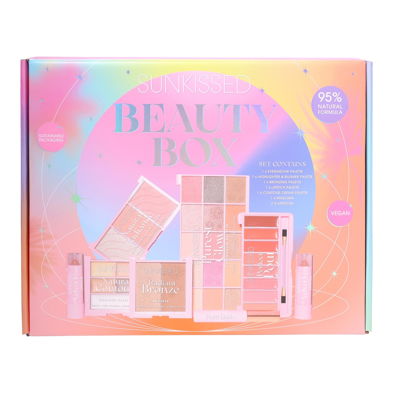 Sunkissed Beauty Box -Lipstick, Contour Palette, Bronzer, Mascara, Eyeshadow
