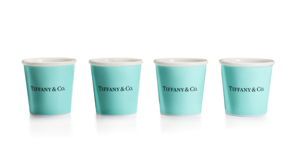 TIFFANY & CO BONE CHINA Espresso Paper Cup set of 4 w/ Box TIFFANY & CO BONE CHINA Espresso Paper Cup set of 4 w/ Box