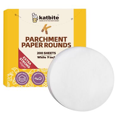 48-Pack 9 Inch Parchment Rounds - Pre-Cut Non-Stick Baking Paper Circles