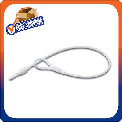 500 SECURITY LANYARD 2 LOOP WHITE 8 INCH LOSS PREVENTION CHECKPOINT COMPATIBLE