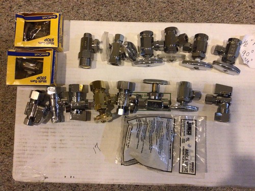 Plumbing Supply/Fittings -17 Pieces Assorted Supply Line Shut Off Valves Toilet