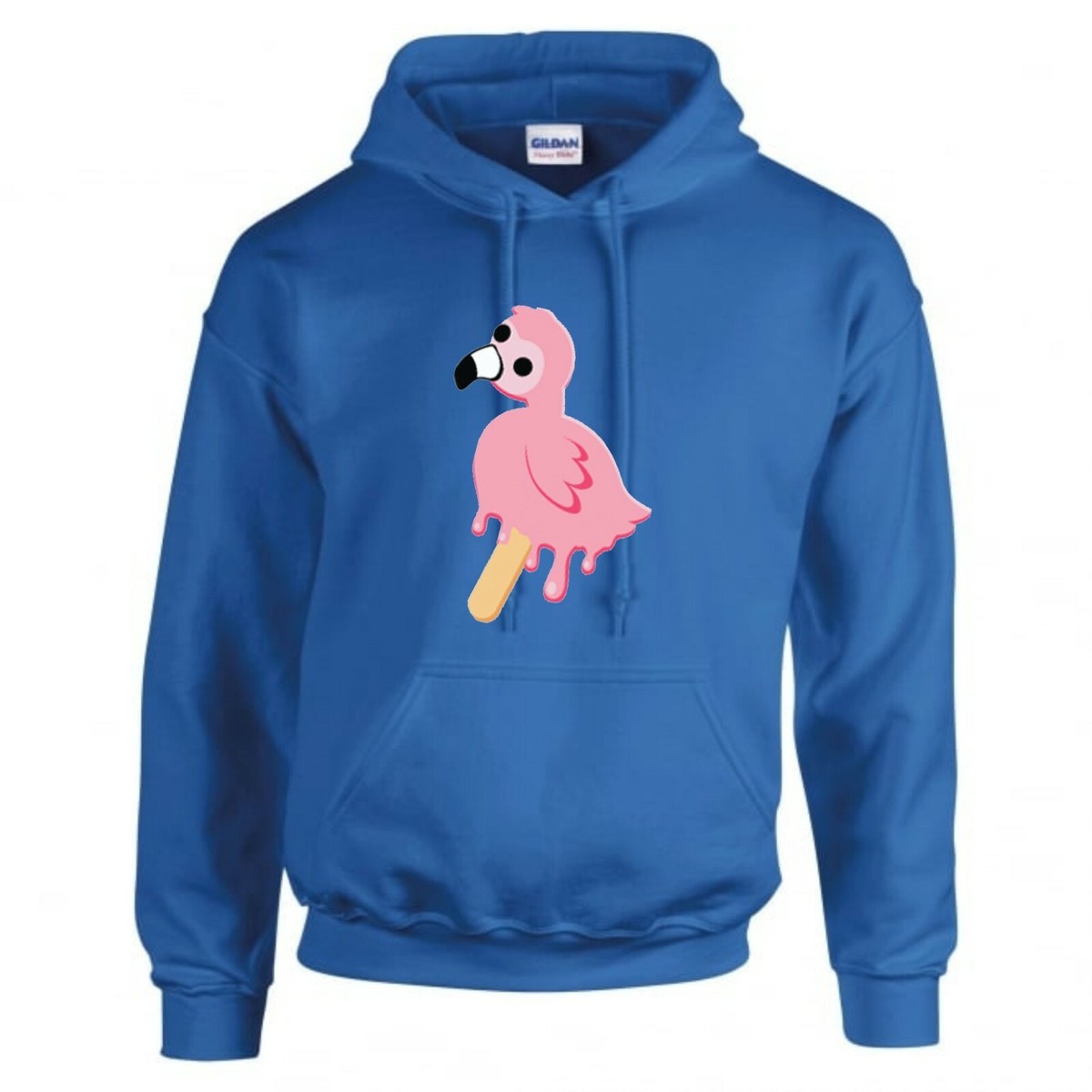 Spreadshirt Flamingo Melting Pop Hoodie Yellow Flamingo Melting