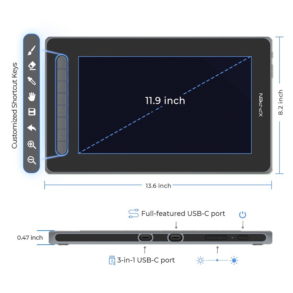 XPPen Artist 12 2nd Gen Graphics Drawing Tablet Full Lamination Tilt Refurbished