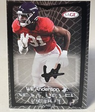 Rare 2023 SAGE Artistry Will Anderson Jr Auto BLACK REFRACTOR Next Level Debut