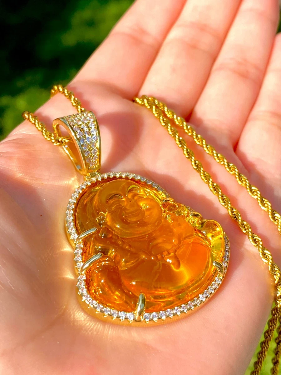 Yellow 2024 buddha necklace