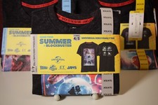 Universal Studios Unisex T-shirt MED Jurassic, Jaws, ET, Back To The Future 