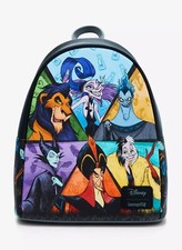 Loungefly Disney Villains Group Mini Backpack Bag Scar Yzma Maleficent Jafar NWT