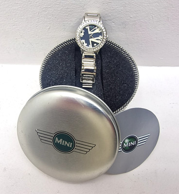 Mini BMW MI019 Union Jack Kristall Lünette Quarz Armbanduhr Blechdose