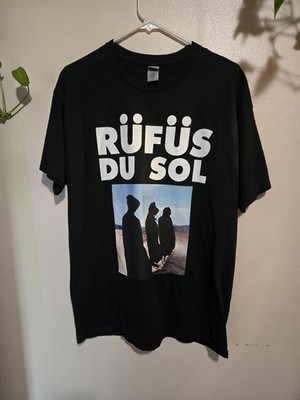 Rufus Du Sol Men's Heavy Cotton Large Black Graphic  T-Shirt