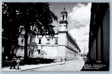 Morelia México Postal Álvaro Obregón Escuela Industrial c1940 RPPC Foto