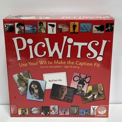 PicWits MindWare Party Board Game Family Fun 504 Cards 144 Captions New Sealed