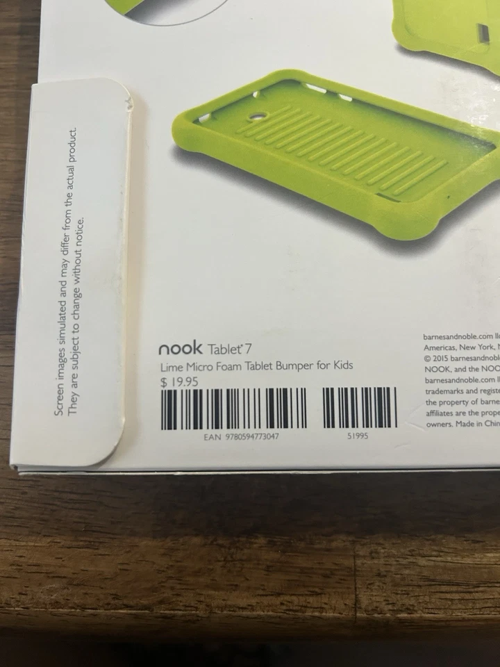 Nook MicroFoam Bumper Kids Case for 7" Nook 7 Tablet NEW in BOX - Lime Green - Image 4 of 4