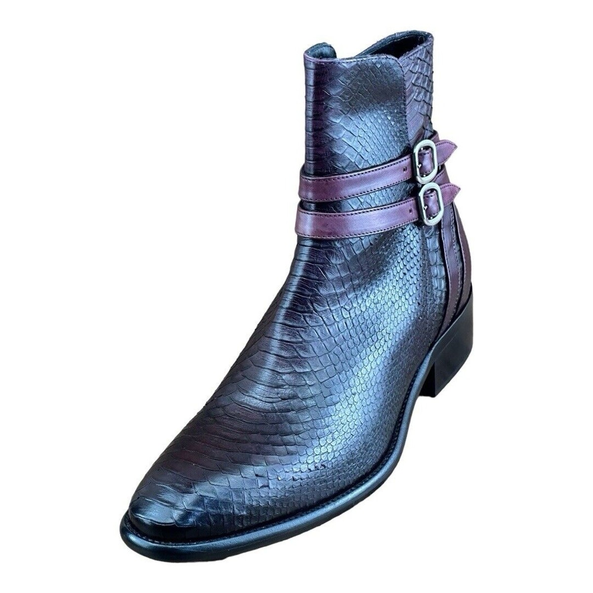 Jo Ghost Men size 8.5  Croc-Embossed Leather Boots Shoes Jo Ghost Men size 8.5-9 Croc-Embossed Leather Boots Shoes | eBay main image 3