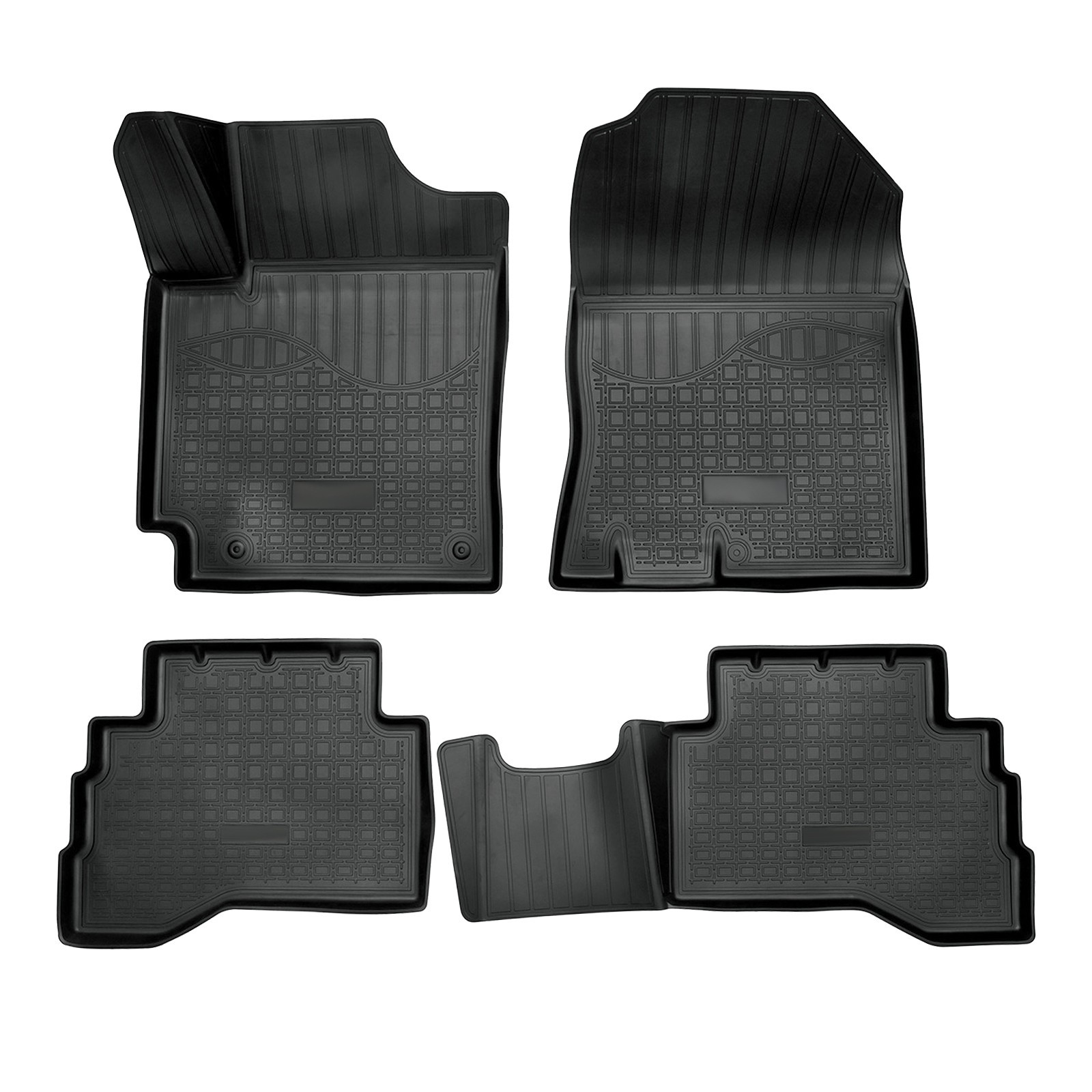 Tapis de sol caoutchouc 3D Hyundai Kona contre boue et pluie avec bords hauts