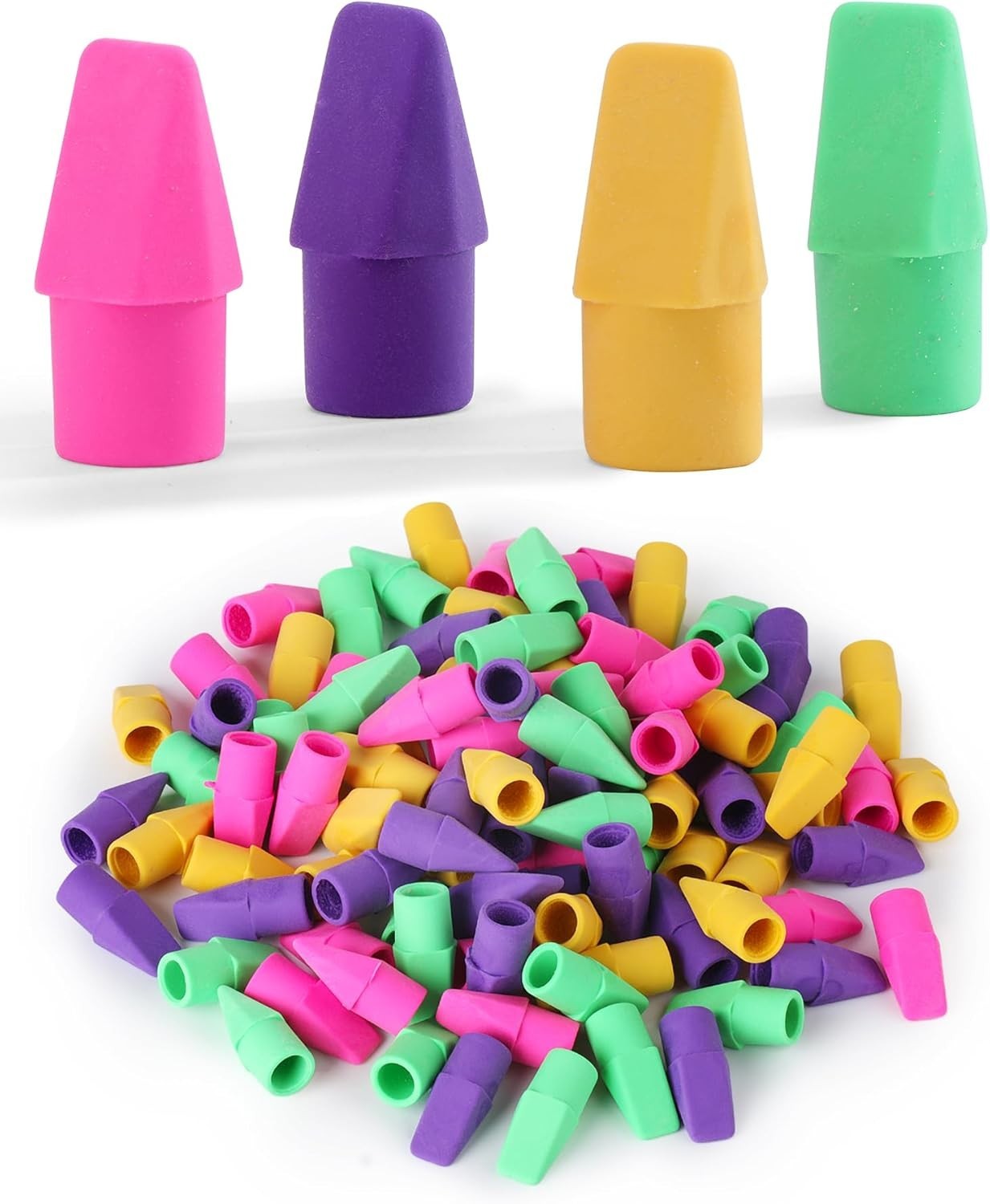 S, 120 Pack, Pencil Top Erasers, Eraser Caps, Cap Tops, Topp