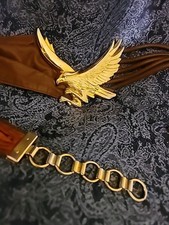 One Of A Kind 1970's VTG Belt Hand Tooled Eagle Waist Jewelry Accessory Small M