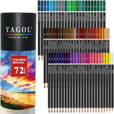 72 Colored Pencils Set Soft Core Drawing Sketching Blending Shading Art Supplies
