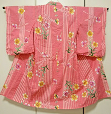 Japanese kimono Children Yukata Girl Pink Flower Dragonfly 3 4 years old