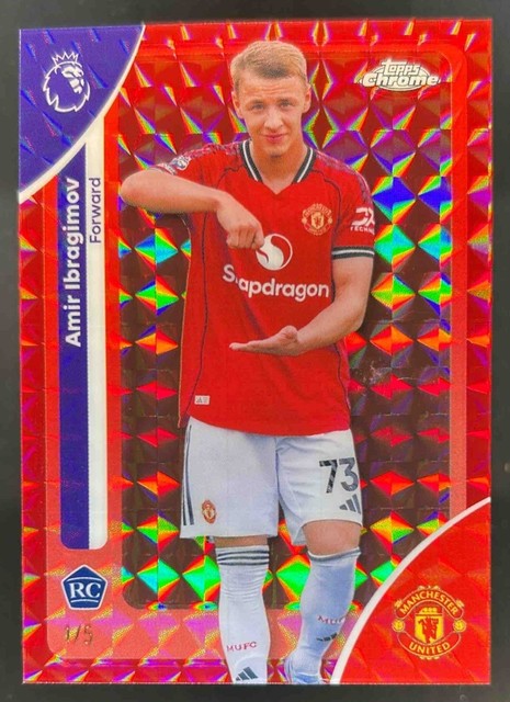 2026 Topps Chrome Premier League Amir Ibragimov RC Red Geometric Refractor #/5