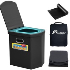 Upgrade XL Portable Folding Camping Toilet With Lid For Adults Kids