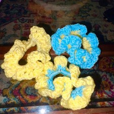 Handmade crochet flower scrunchies