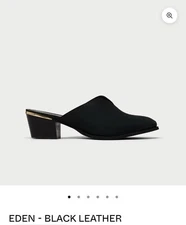 New Calla Eden black leather mules made in Portugal size 39