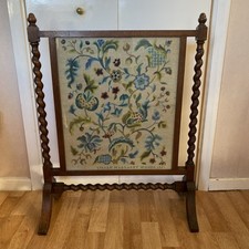 Vintage 1951 Lilian Margaret Woods Embroidery firescreen. signed. 64x76 cm