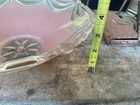 Vintage Frosted Textured Pink Glass Draped Ceiling Lamp Shade Light Fixture Deco — photo 6