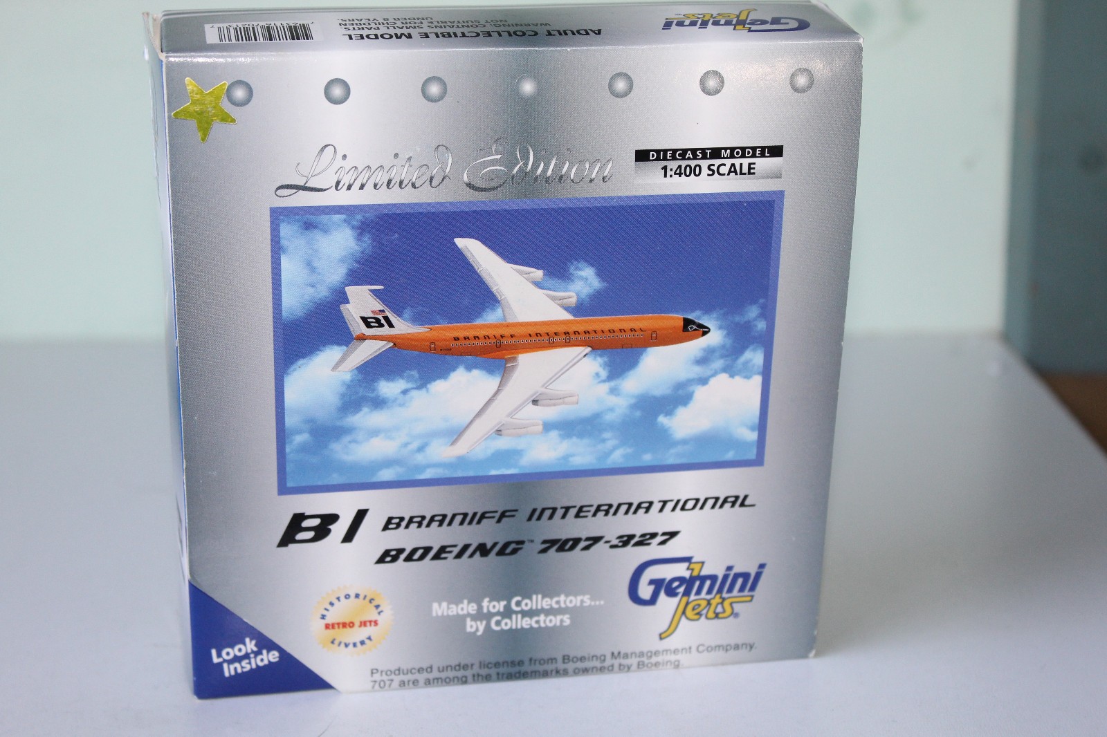 GEMINI JETS 1:400 BOEING 707-327 - BRANIFF INTERNATIONAL ORANGE N7102 GJBNF213