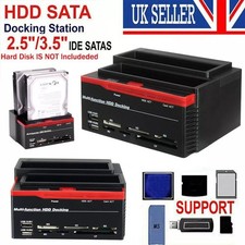 Hard Drive Docking Station HDD Dual Bay External Reader for 2.5" 3.5" SATA IDE