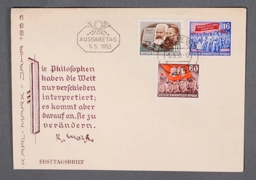 MayfairStamps Germany FDC 1953 Karl Marx Statesman First Day Cover aax_20897