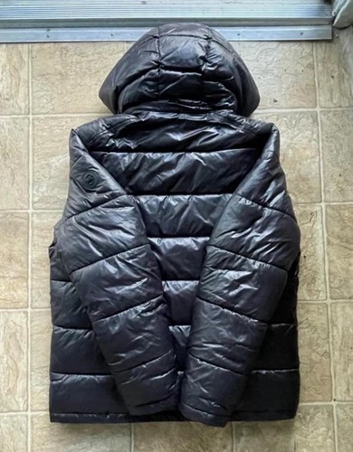 Michael Kors Men’s Hooded Puffer Jacket Black Sustainable Insulation Size Small image 3