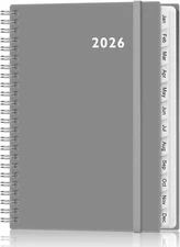 2026 Planner - Weekly and Monthly Calendar from Jan 6.4 x 8.5, Grey-C 