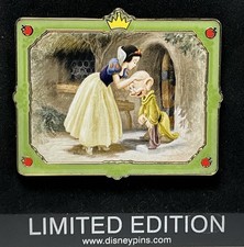 Disney Pin Traders Snow White Framed Picture Kissing Dwarf Dopey LE500 Pin Easel