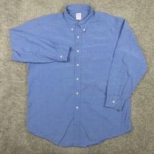 Vintage Brooks Brothers Shirt Mens XL 17 33 Blue Check Makers Dress Button Up