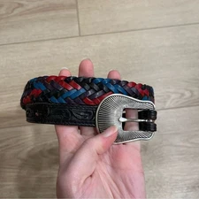 Nocona Belt Co. Women’s Braided Multicolor Leather Belt Size 28