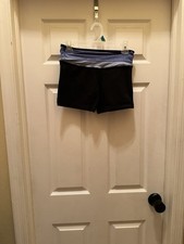 Lululemon Size 6 Groove Shorts Black With Blue Band 4 Inch Inseam