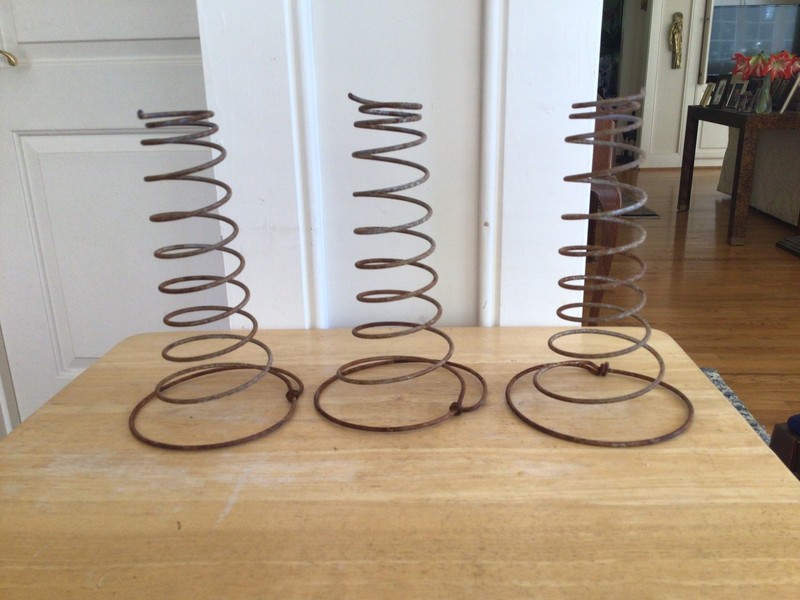 Lot 3 Vtg industrial Rusty  iron Furniture Bed Springs Lg 8.5” Steampunk,crafts