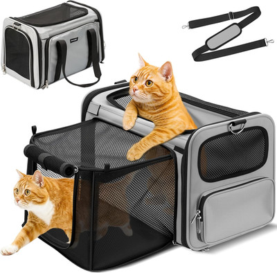 Expandable Cat Carrier, Airline Approved Soft Sided Pet Carrier for Cats & Small