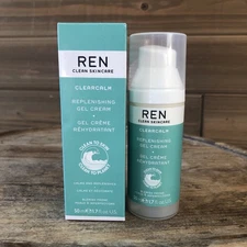 REN Clean Skincare Clearcalm Replenishing gel Cream 1.7 oz/50mL NIB Full Size