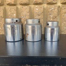 Lot 3x VTG Cornwell Sockets 2" / 1-3/4" 1-1/2" T-5164 T-5156 T-5148 16 Point SAE