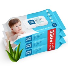 Mee Mee Wet Wipes for Baby Skin with Aloe Vera 72 Wipes x Pack of 3-216 Wipes
