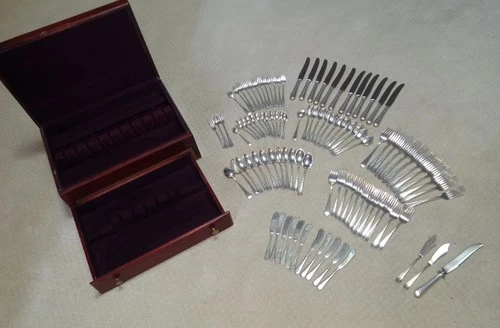 Towle Sterling Silver Flatware Set Old Brocade 101 Pieces