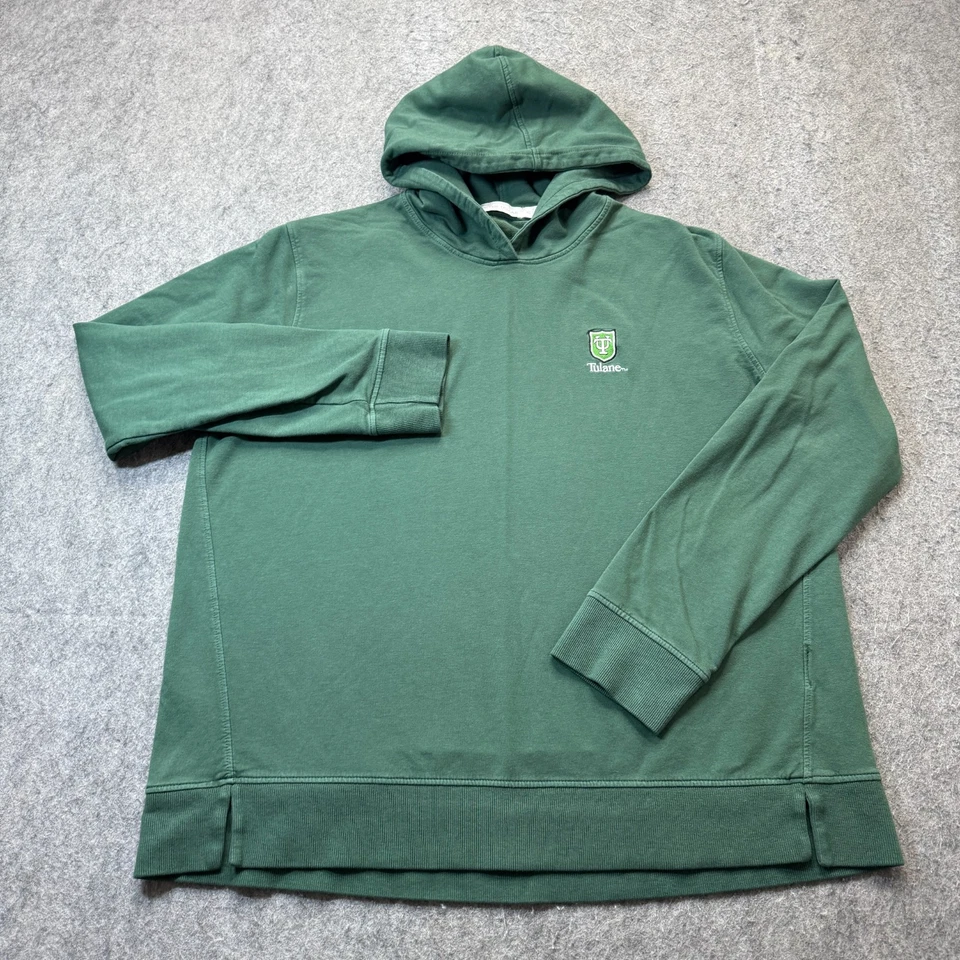 Tulane Green Wave Peter Millar Hoodie Women's XL Green Stretch Cotton Modal - Image 2 of 4