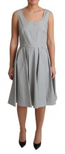 Dolce & Gabbana Gray Polka Dotted Cotton A-Line Women's Dress