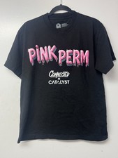 Pink Perm T-Shirt Connected x Catalyst Black Small 100% Cotton Made in USA