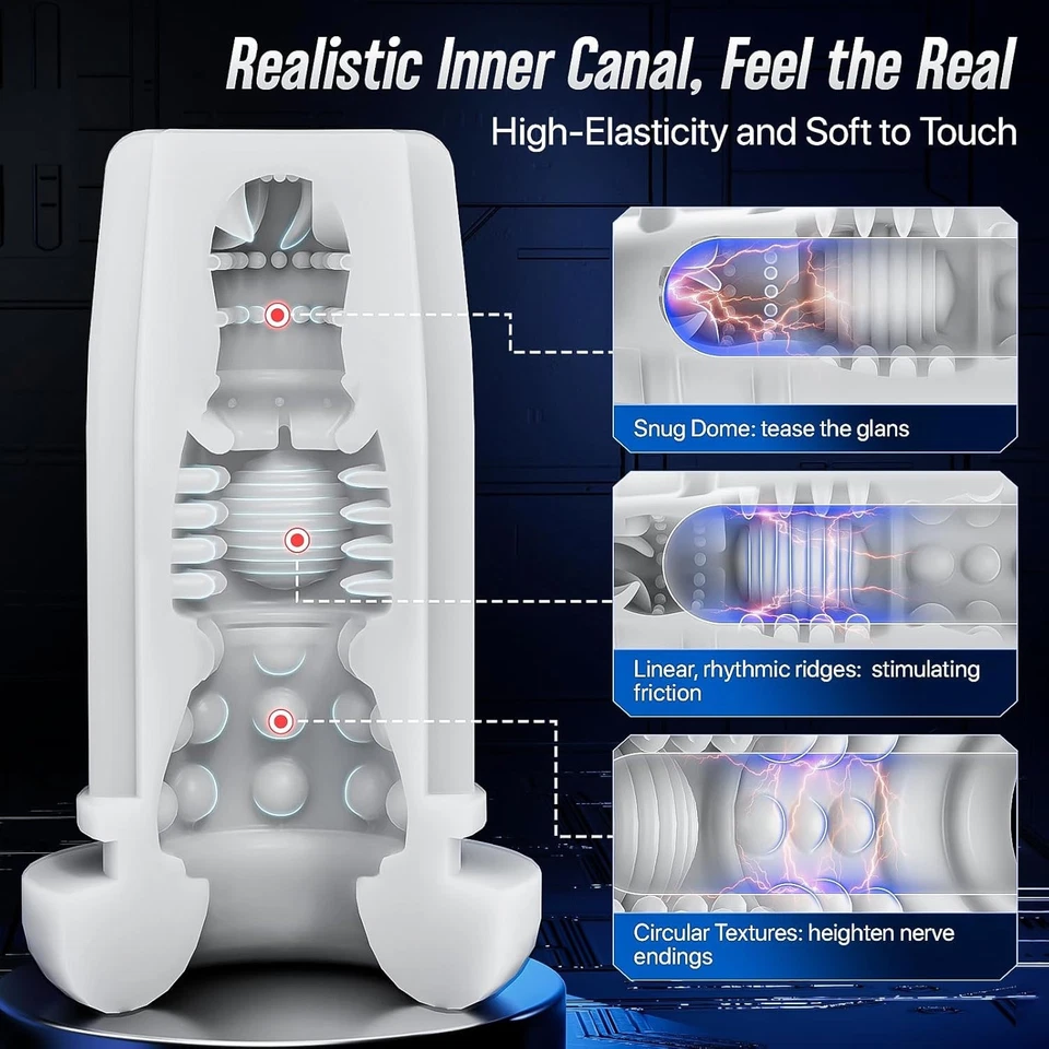 Masajeador Masculino Juguetes para Hombres Empuje Masculino Stroker APP Control Bomba Ampliador Foto 3 de 4