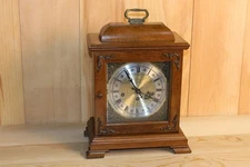 Vintage Hamilton Solid Hardwood Westminster Chime Bracket Clock ~ 1979 ~ Works